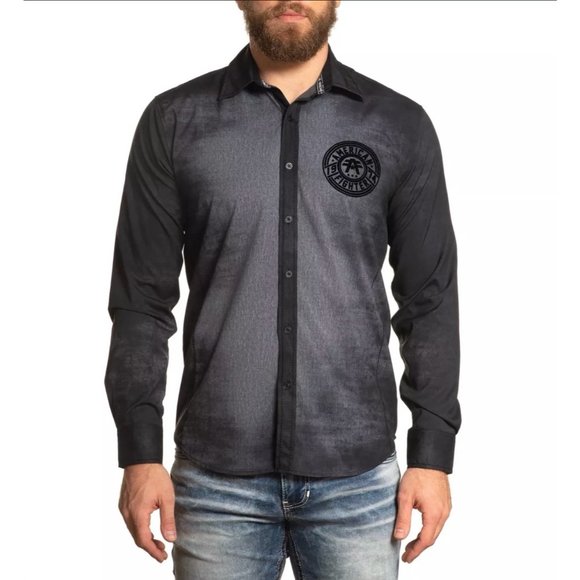 AMERICAN FIGHTER Men's Button Down Shirt INTERFERENCE - Picture 2 of 5